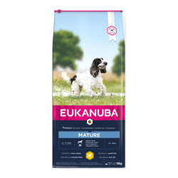 Eukanuba chien mature moyenne race croquettes poulet frais 15kg