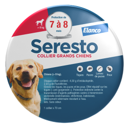 Seresto Collier Antiparasitaire Grands chiens +de 8kg 2 colliers x 70cm